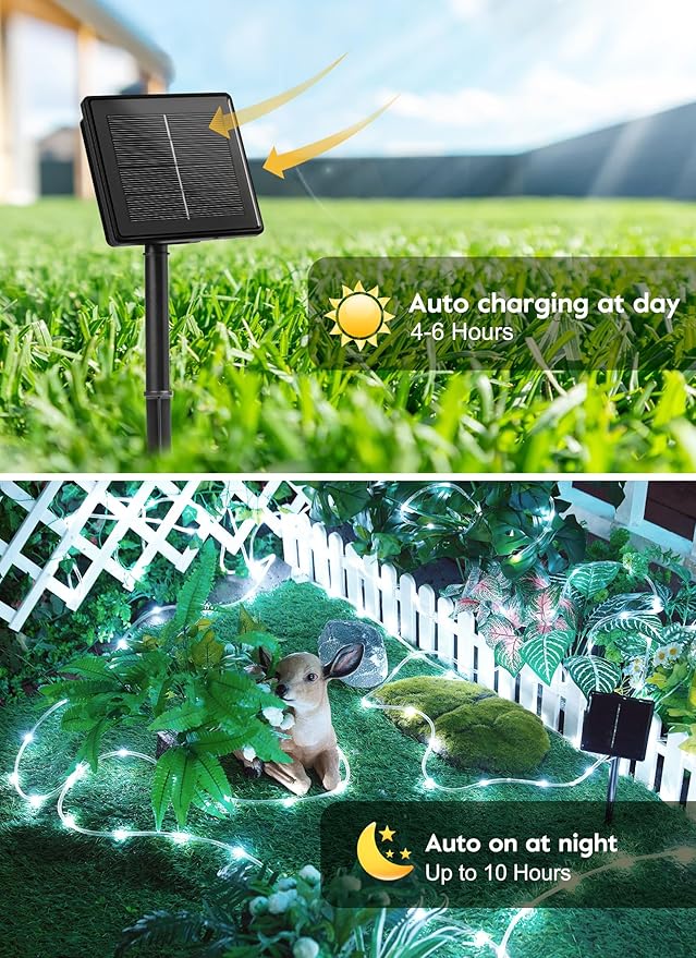 Brightown 2-Pack 39FT 100LED Solar Rope Lights, Solar Outdoor Lights IP65 - Image 7