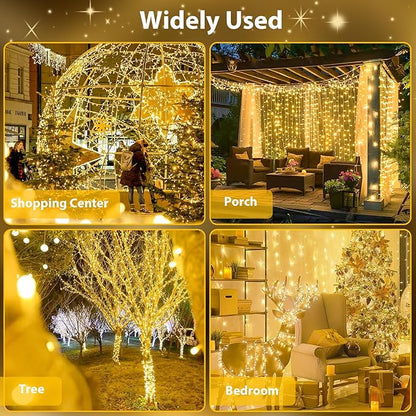 240LED 88Ft Connectable String Lights Indoor Outdoor Clear Wire | Warm White - Image 6