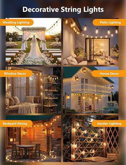 10FT Outdoor String Lights, ST40 Shatterproof Vintage Edison Bulbs, Indoor - Image 7