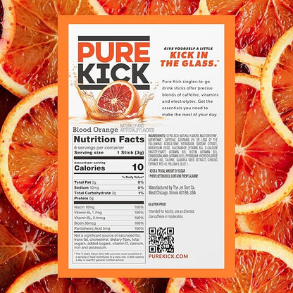 Pure Kick Energy Singles To Go Drink Mix, Blood Orange, Includes 12 Boxes - Image 2