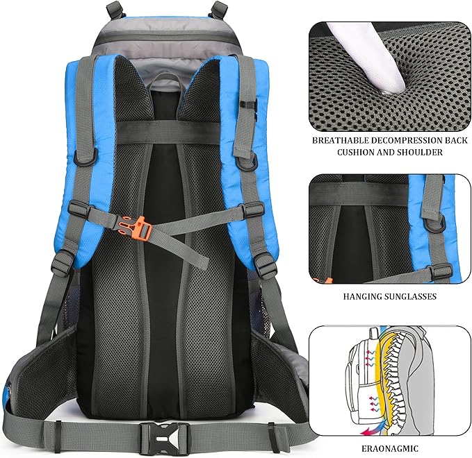 75L Hiking Backpack with Rain Cover Waterproof Camping Backpack Shoes Warehouse - Image 7