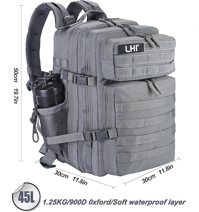 LHI Military Tactical Backpack for Men and Women 45L Army 3 Days Assault Pack - Image 5