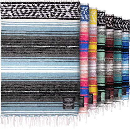 Hydration Nation Authentic Large Handwoven Mexican Blanket by ZulayKitchen