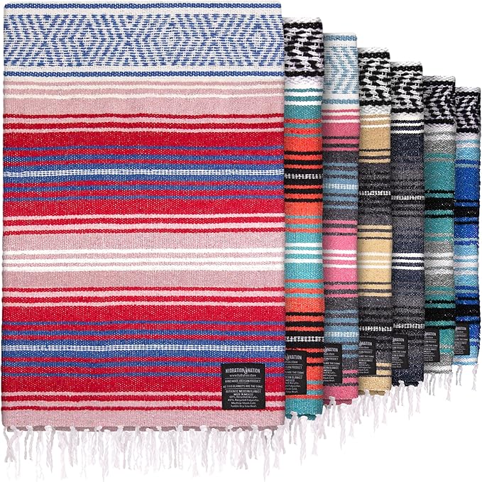 Hydration Nation Authentic Mexican Serape Blanket by ZulayKitchen