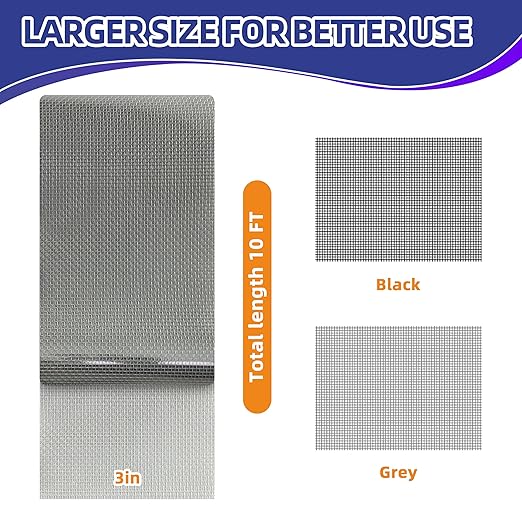 KING MOUNTAIN Grey Window Screen Repair Tape, 3inX10FT Heavy Duty Screen Repair - Image 2