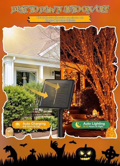 Brightown 4 Pack Solar Halloween Lights, Total 184FT 480 LED Solar String - Image 3