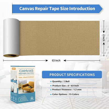 KING MOUNTAIN Canvas Repair Tape, Outdoor Gear Patch, 4×63 Inches, Waterproof - Image 4