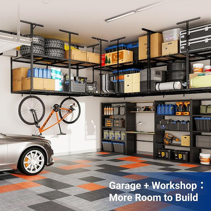 FLEXIMOUNTS 4x8 2-Tier Overhead Garage Storage Rack – Adjustable Heavy Duty - Image 9