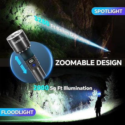 Rechargeable Flashlights 2 Pack, Super Bright LED Long Handle Flashlight - Image 4