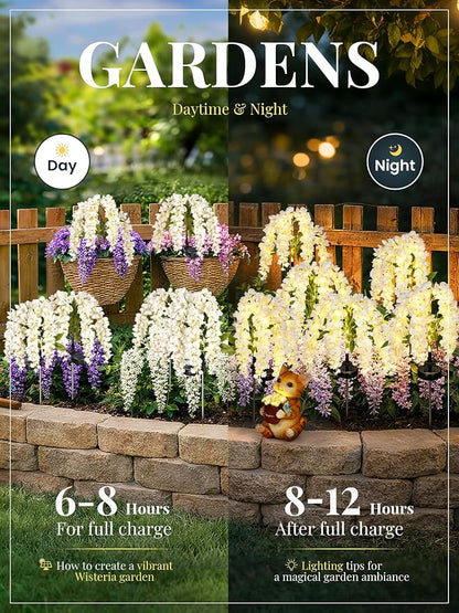 GIGALUMI Solar Lights Outdoor for Garden Decor, 3 Pack Solar Flower Lights - Image 4