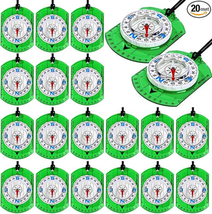 20 Pcs Acrylic Orienteering Compass Hiking Backpacking Survival Reliable by Unknown