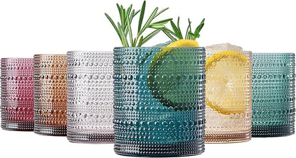 Khen Plastic Hobnail Drinking Glasses Set of 6 Neutral Tones Cups 14oz by Khen