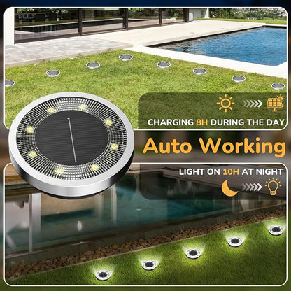 INCX Solar Ground Lights, 24 Pack Solars Light Outdoor Waterproof, Solar Garden - Image 2