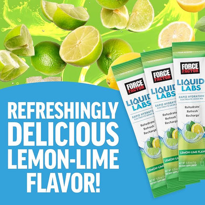 Force Factor Liquid Labs Electrolytes Powder Packets—Lemon Lime—Hydration - Image 3