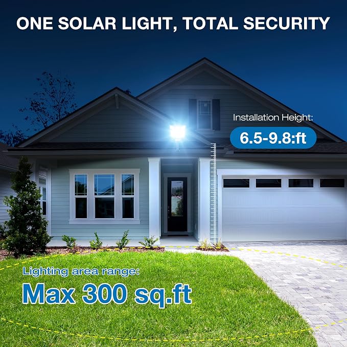 Solar Lights Outdoor, IP66 Waterproof Solar Street Lights Outdoor, 6500K LED - Image 2