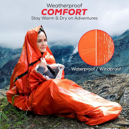Emergency Sleeping Bag for Survival Gear and Supplies Life Bivy Sack Waterproof - Image 4