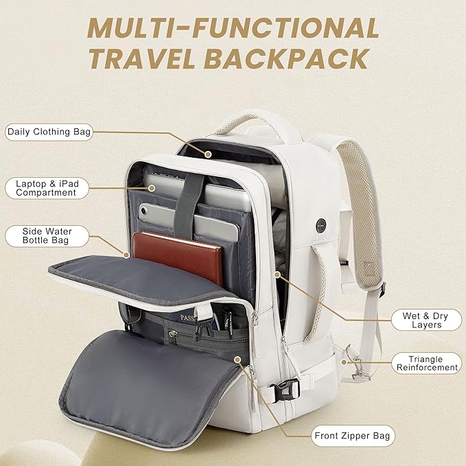 Sinaliy Travel Backpack for Women, Carry On Backpack Flight Approved, Personal - Image 4