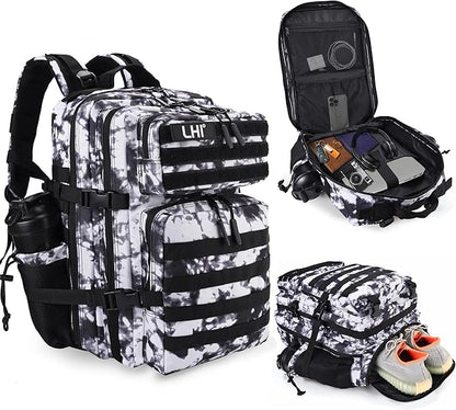 LHI Military Tactical Backpack for Men and Women 45L Army 3 Days Assault Pack by LHI