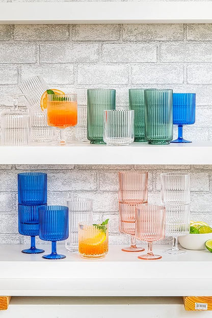 Abode Homewares Mesa 22 oz Durable Acrylic Jumbo Drinking Glasses, - Image 3