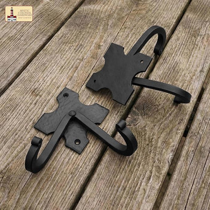 Mystic Colonial Rustic Cast Iron Wall Hooks, Heavy Duty Retro Utility Hooks - Image 7