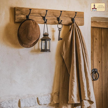 Mystic Colonial Medieval Cast Iron Wall Hooks Pack of 10 Heavy Duty Dual Hooks - Image 5