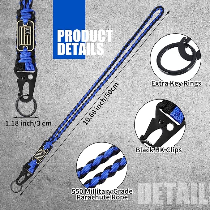 Frienda 2 Set Heavy Duty Paracord Lanyard Necklace Whistles Strap Braided 550 - Image 2
