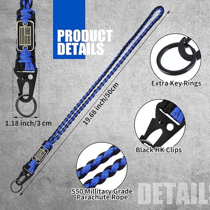 Frienda 2 Set Heavy Duty Paracord Lanyard Necklace Whistles Strap Braided 550 - Image 2