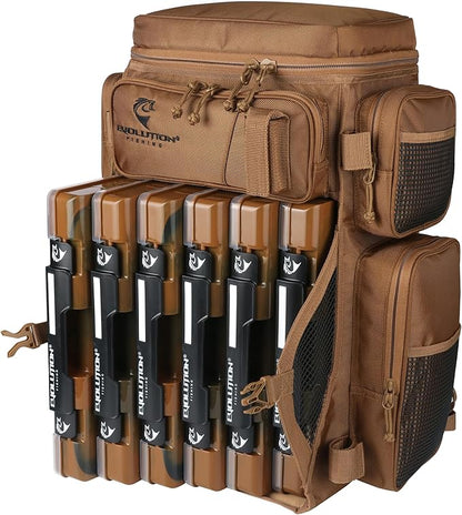 Evolution Fishing Drift Series Tackle Backpack, Outdoor Rucksack w/ 6 Fishing - Image 4