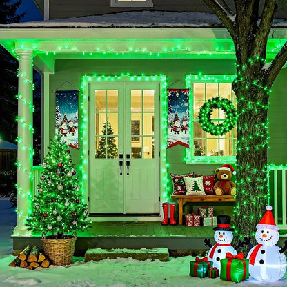 JMEXSUSS Green St Patricks Day Lights Indoor Outdoor Clear Wire, 200 LED Green - Image 7