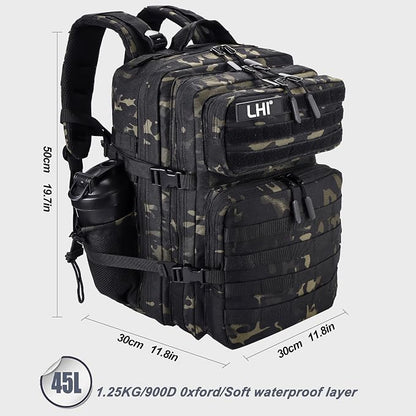 LHI Military Tactical Backpack for Men and Women 45L Army 3 Days Assault Pack - Image 2