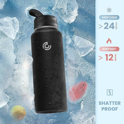 COKTIK 40oz Sports Water Bottle, Stainless Steel Water Bottle - Image 4