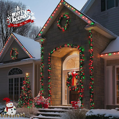 JMEXSUSS 200 LED Red and Green String Lights Outdoor, 66ft Christmas String - Image 2