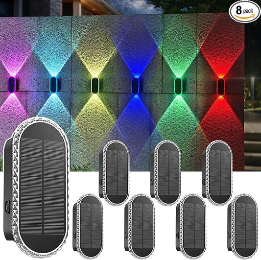 LIANGLOME 8PK Solar Fence Lights Outdoor by LIANGLOME