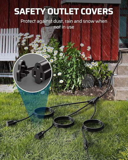 DEWENWILS Outdoor Extension Cord 1 to 3 Splitter - Image 8