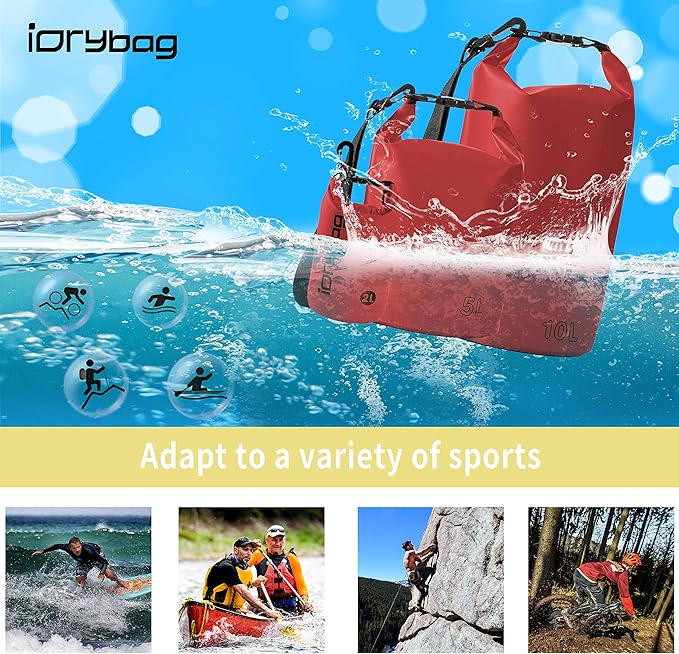 IDRYBAG Dry Bag for Kayaking Waterproof 2L/5L/10L/15L/20L, Small Dry Sack - Image 5
