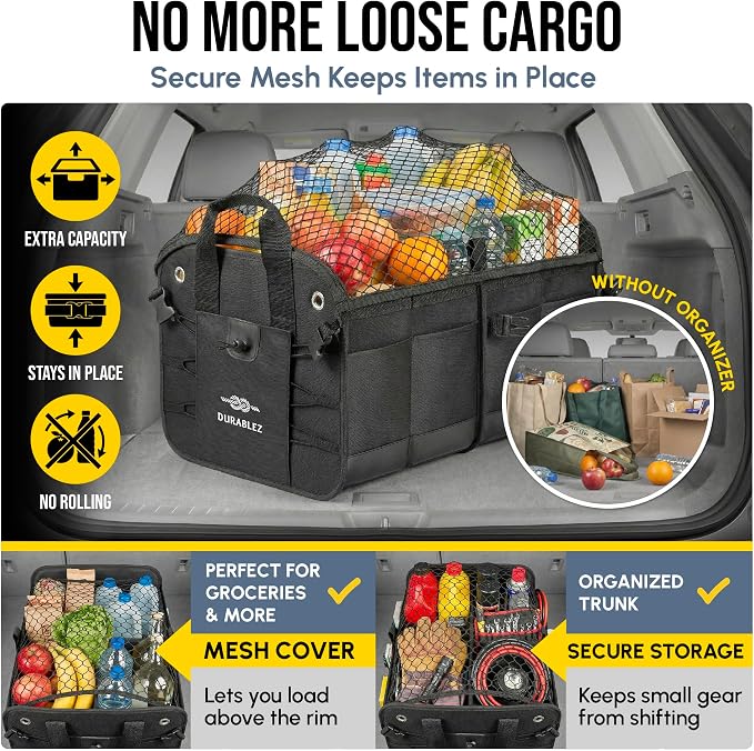 3-Section Car Trunk Organizer XL – Large Modular Auto Storage Bin, Foldable - Image 6