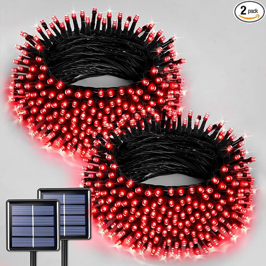 JMEXSUSS 2 Pack Solar String Lights Outdoor Waterproof, Total 400 LED 151FT by JMEXSUSS