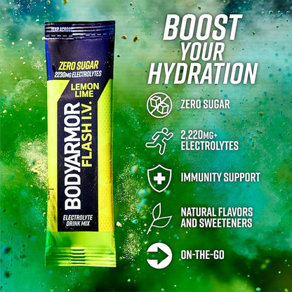 BODYARMOR Flash IV Electrolyte Packets, Lemon Lime - Image 3