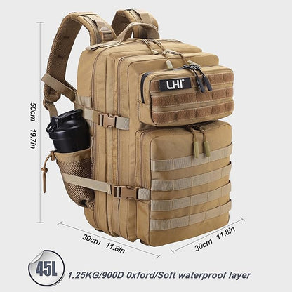 LHI Military Tactical Backpack for Men and Women 45L Army 3 Days Assault Pack - Image 5