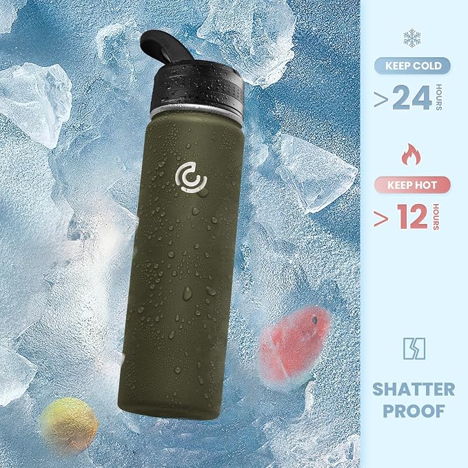 COKTIK 22oz Sports Water Bottle, Stainless Steel Water Bottle - Image 4