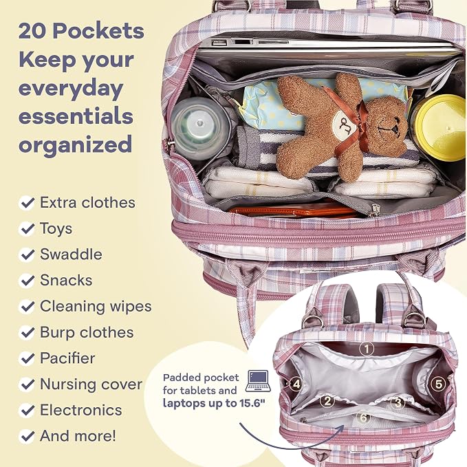 RUVALINO Diaper Bag Backpack, Large Capacity, Waterproof - Image 4