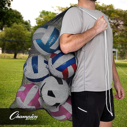 Champion Sports Mesh Equipment Bag – Heavy-Duty Nylon Drawstring Bag - Image 2