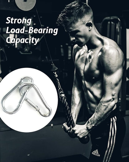 Small Carabiner Clip, M4 Stainless Steel Spring Snap Hook Heavy Duty, Locking - Image 3