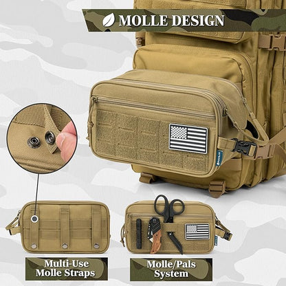 PAVILIA Tactical Toiletry Bag for Men, Travel Hygiene Bag, Military Gear Dopp - Image 5