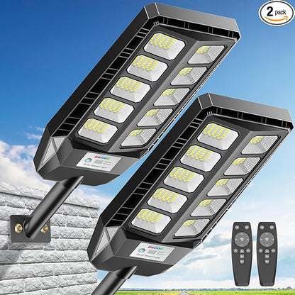 Deepn Solar Lights Outdoor, IP66 Waterproof Street Lights Outdoor, 6500K Dusk by DEEPN
