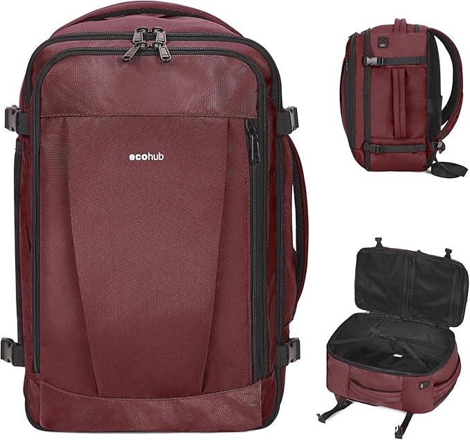 ECOHUB Travel Backpack 18x14x8 Spirit Airlines Personal Item Bag Carry On by ECOHUB