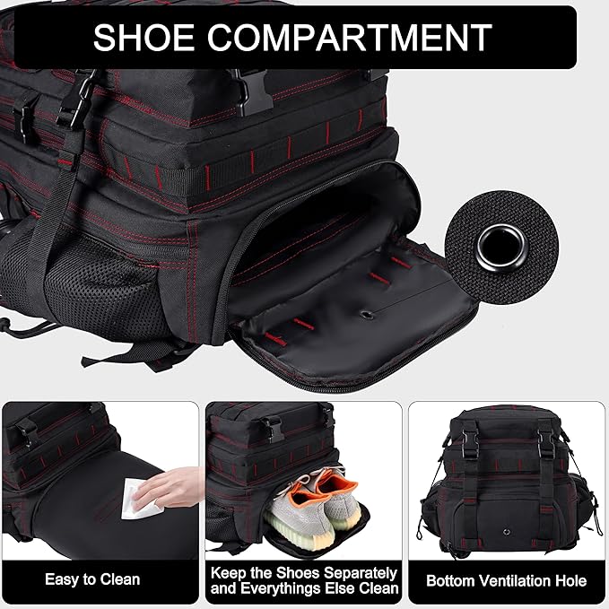 LHI Military Tactical Backpack for Men and Women 45L Army 3 Days Assault Pack - Image 4