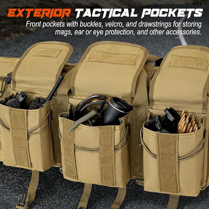 DULCE DOM 36 42 48 Inch Double Rifle Case, Tactical Soft Padded Backpack - Image 4