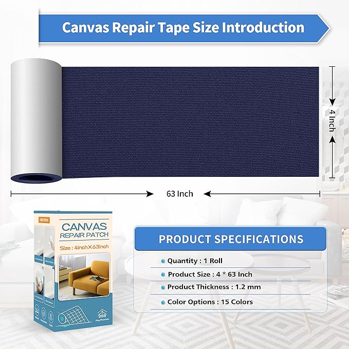 KING MOUNTAIN Canvas Repair Tape, Outdoor Gear Patch, 4×63 Inches, Waterproof - Image 4