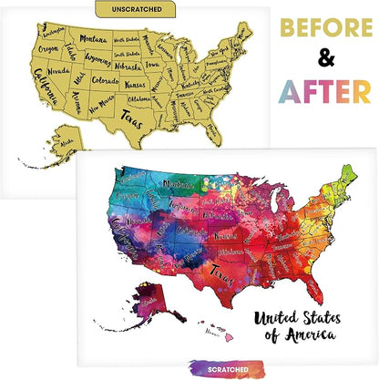 TRAVELISIMO Scratch Off Map of The United States, 12x17 inch Scratch USA - Image 2